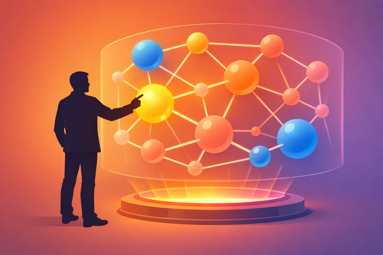 Illustration of human-AI collaboration in a professional print and design production environment.