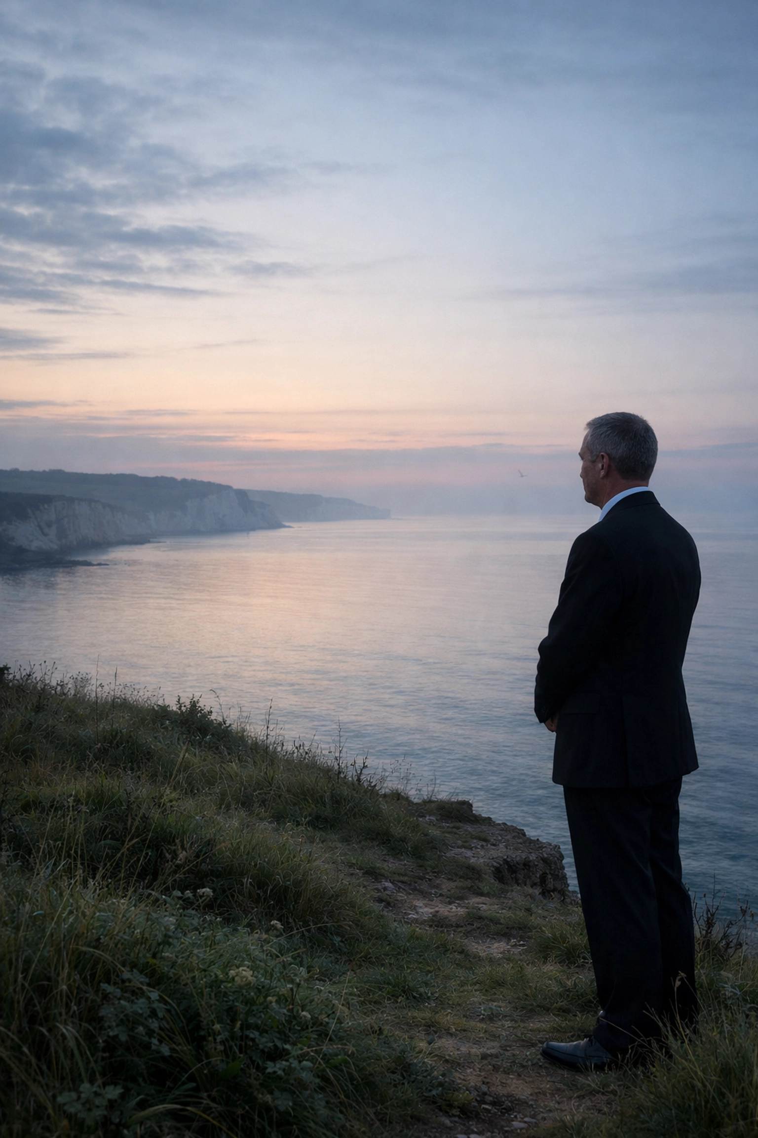 Peaceful coastal view at dawn for planning a scattering ashes memorial service in the UK.