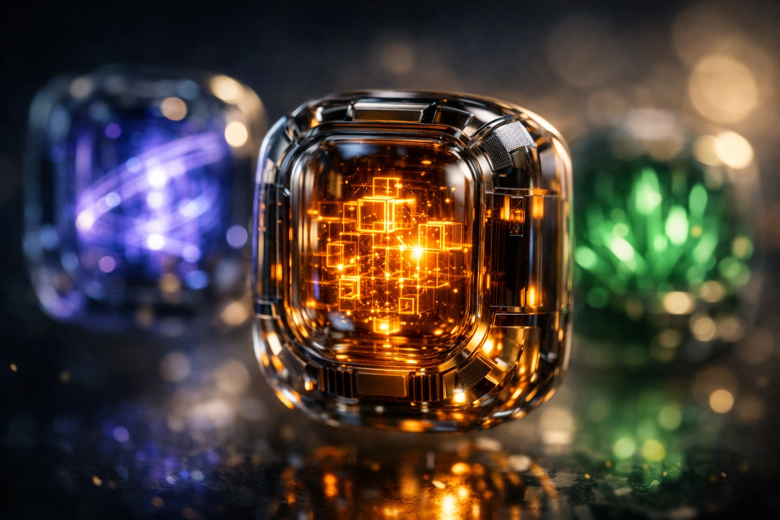 Futuristic modules representing different ATS systems and the unique algorithms used to rank your resume application.