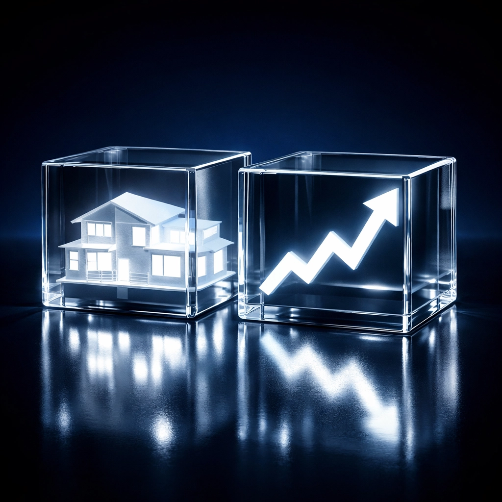 Visual representation of the double play property strategy balancing capital growth and rental yield.