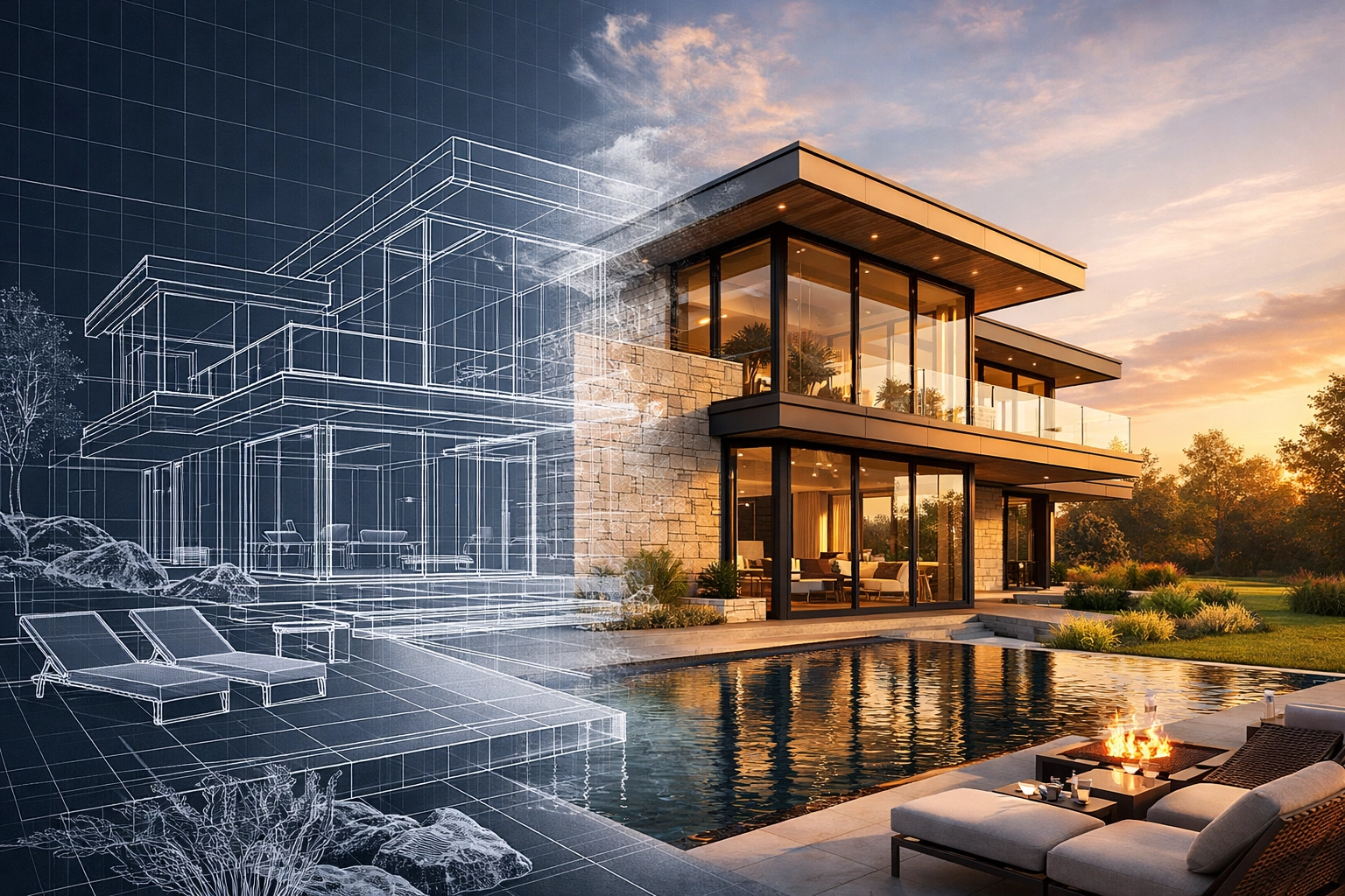 Luxury home builders in Ontario transforming architectural blueprints into high-end custom home designs.