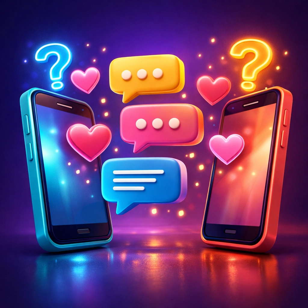 Two phones exchanging messages about boundaries and consent before dating app meetup