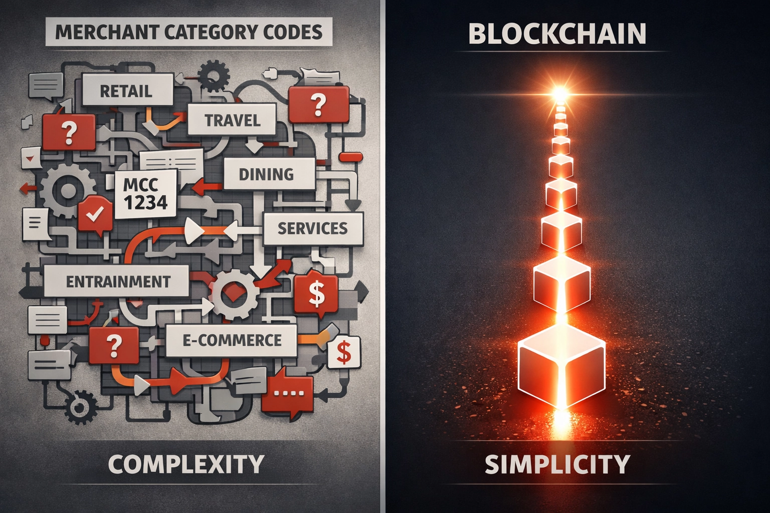 Complex merchant category codes simplified by blockchain payment system