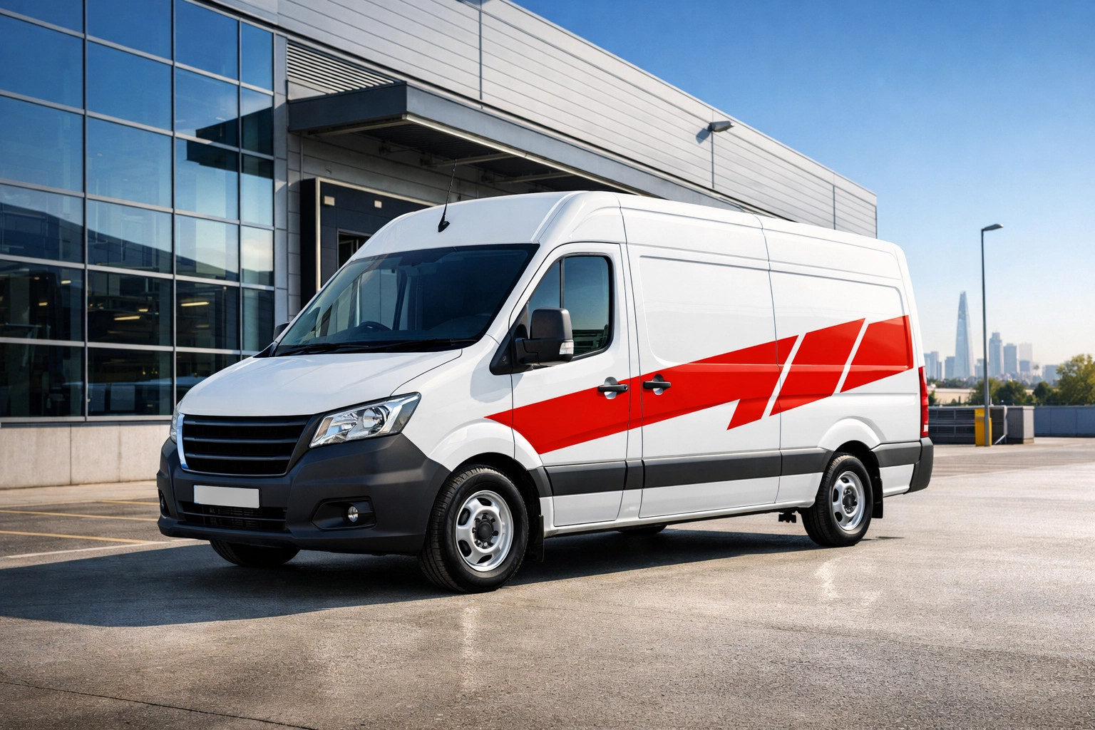 A professional delivery van in a loading bay providing agile logistics in retail for London businesses.