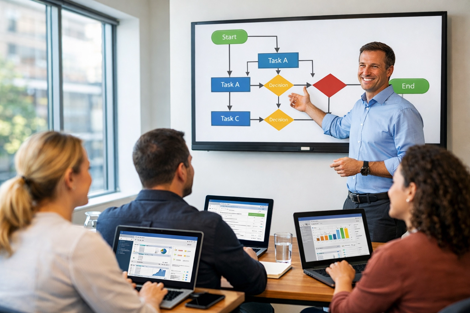ServiceNow training session with instructor teaching ITSM platform features
