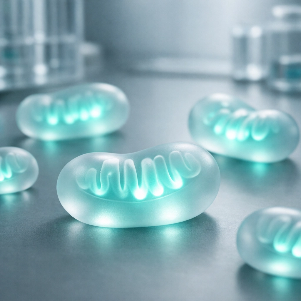 Abstract representation of mitochondrial biogenesis and cellular energy production via AMPK pathways.