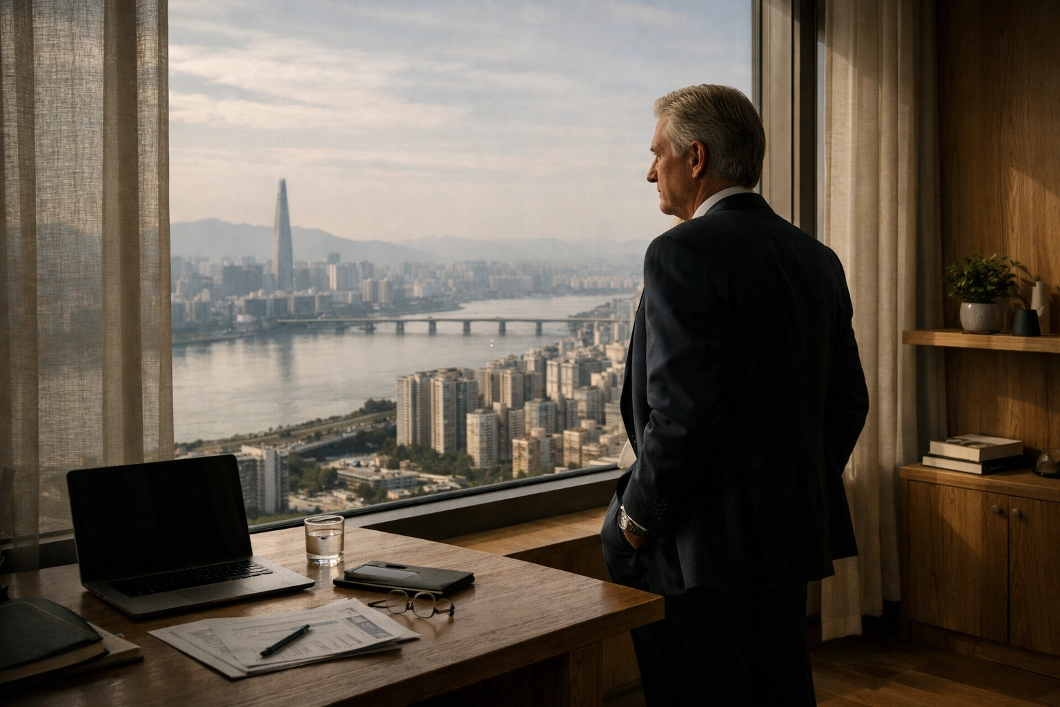 Investment leader in a Seoul office, bridging North American real estate expertise with Asian markets.