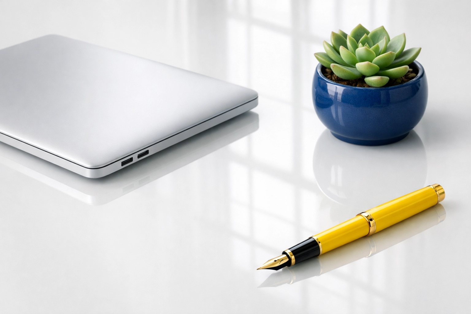 A spotless, dust-free executive desk surface in a Northborough office following a professional cleaning service.