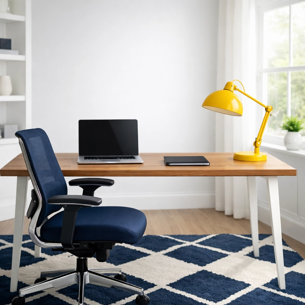 Clean and organized home office in Leominster MA, showing how residential cleaning boosts productivity.