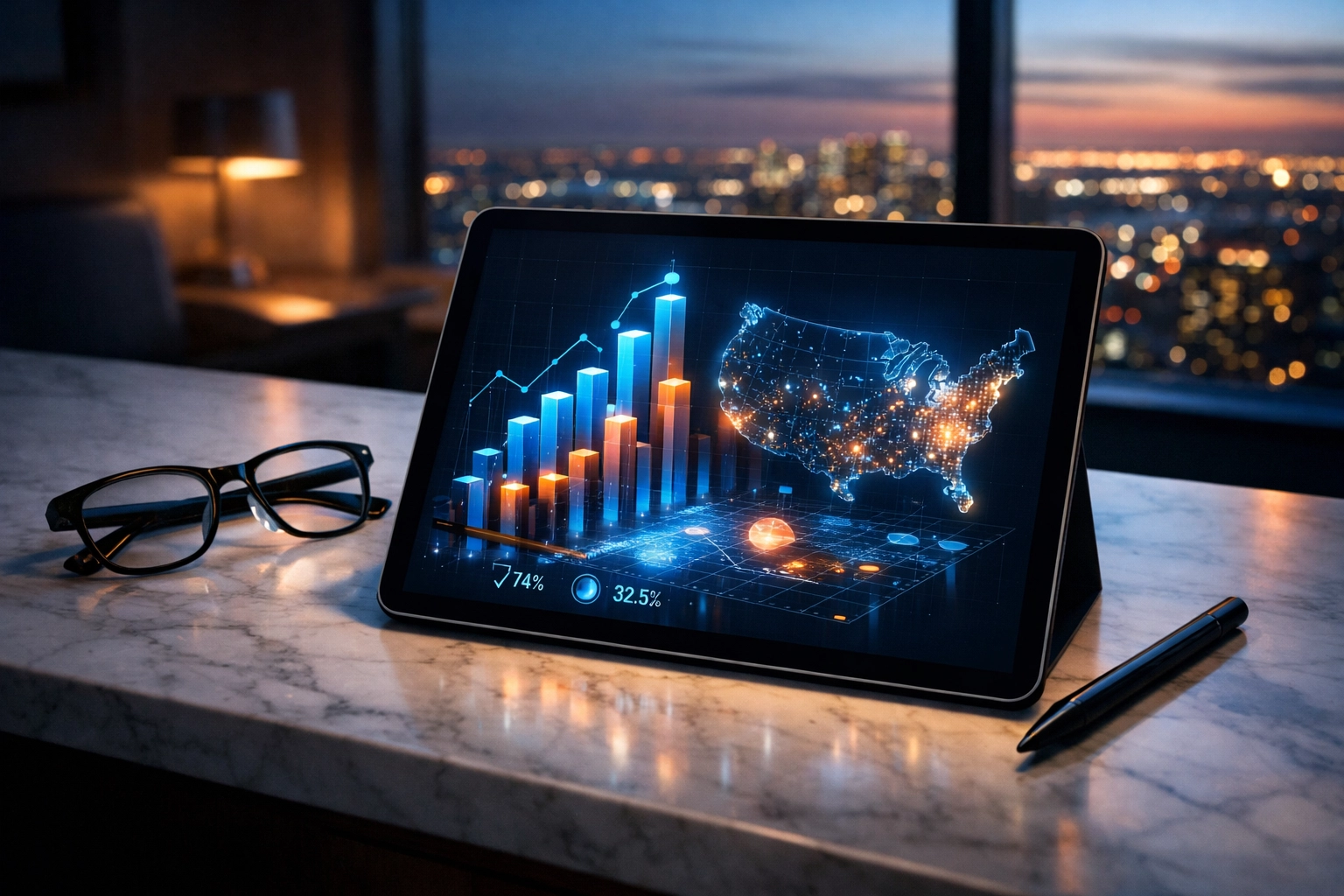 The Ultimate Guide to Super Bowl Sports Marketing: Everything You Need to Succeed Digital tablet displaying data-driven analytics and marketing insights to maximize corporate travel ROI.