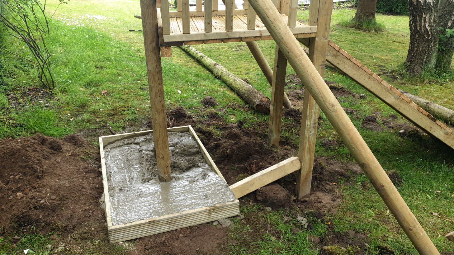 Custom Wooden Climbing Frame Installation