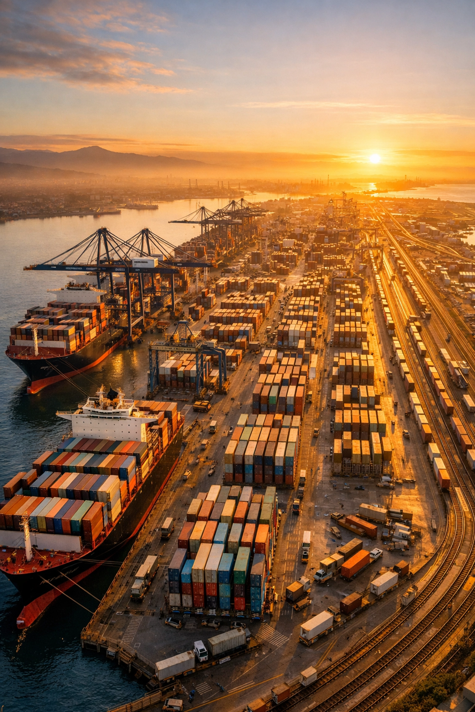 Logistics conferences 2026 Africa port terminal with shipping containers and cargo infrastructure