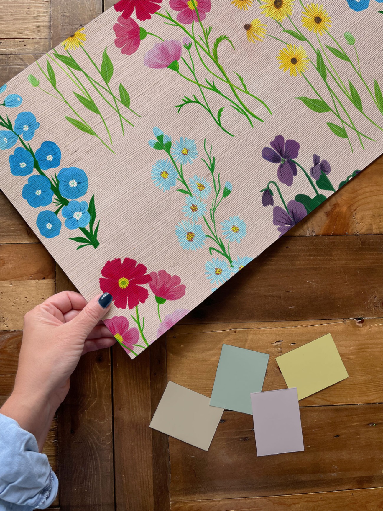 Artist-Designed Floral Wallpaper Sample