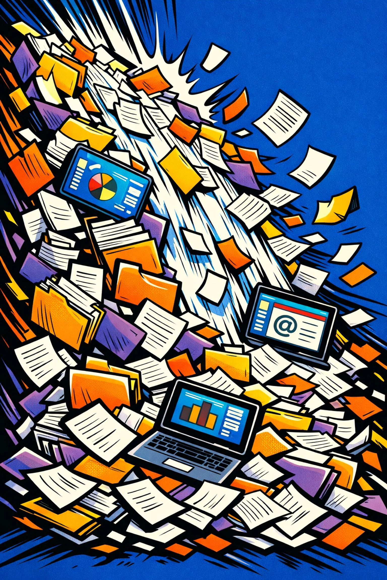 Avalanche of documents and requests flooding in from multiple channels requiring automation