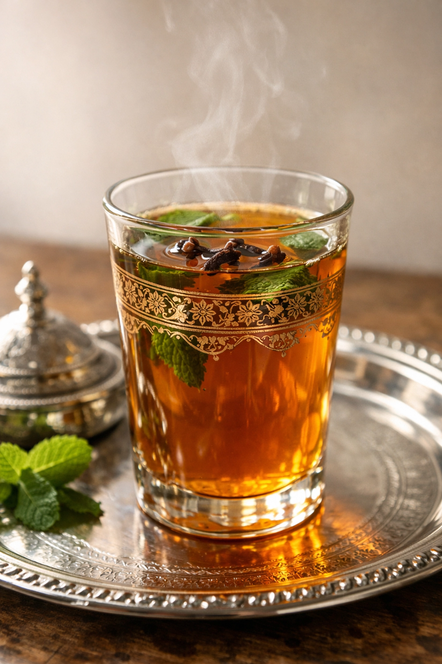 كوب شاي مغربي بالقرنفل (مسمار الكيف) لتحسين الهضم وتقوية المناعة