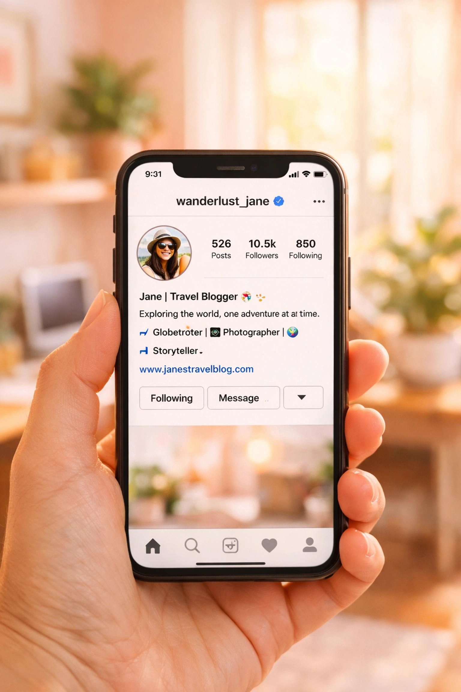 Instagram profile bio optimization showing searchable keywords and location for better discoverability
