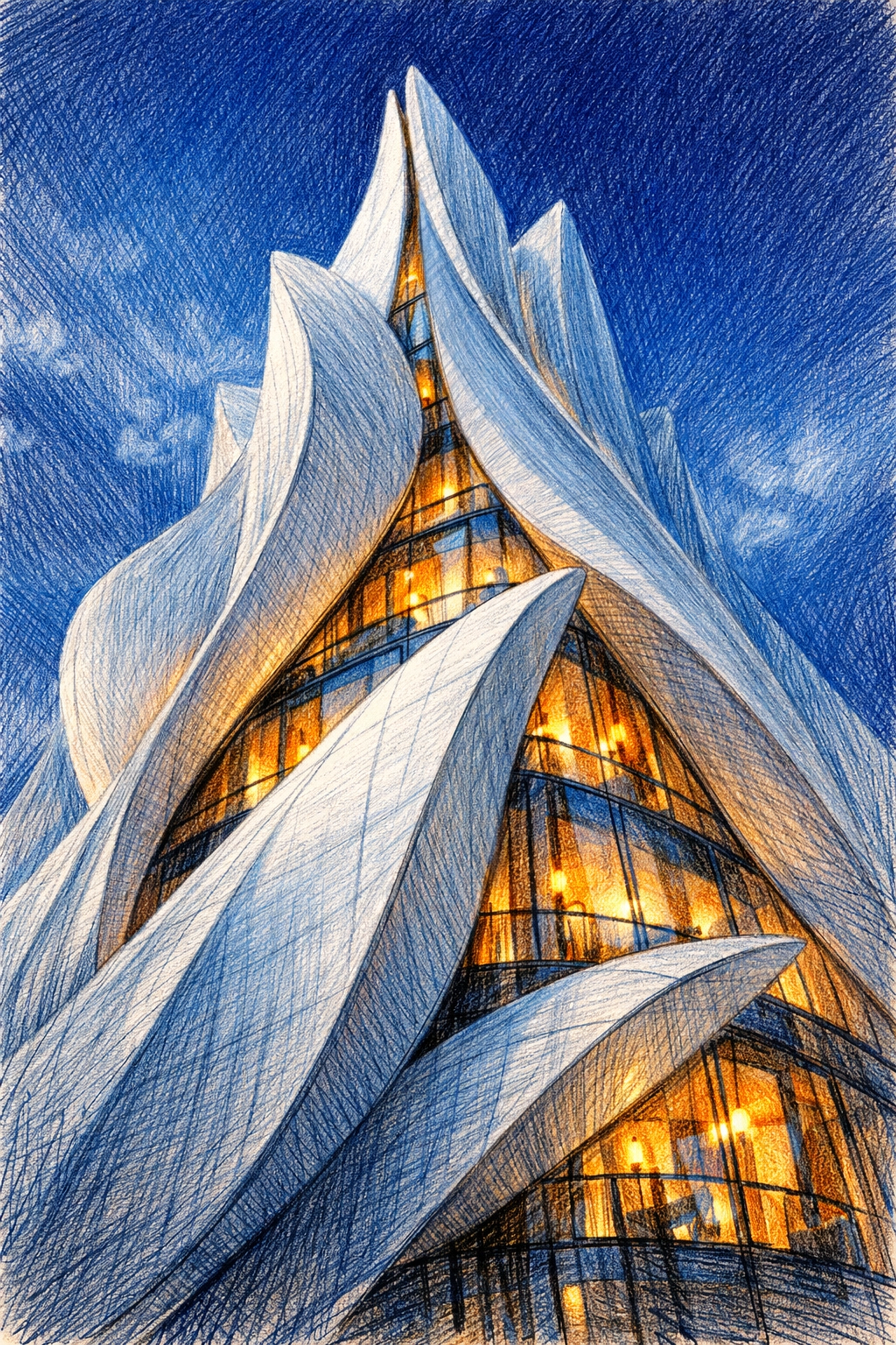 Sustainable hotel architecture featuring a modern boutique hotel with a white sculptural facade.