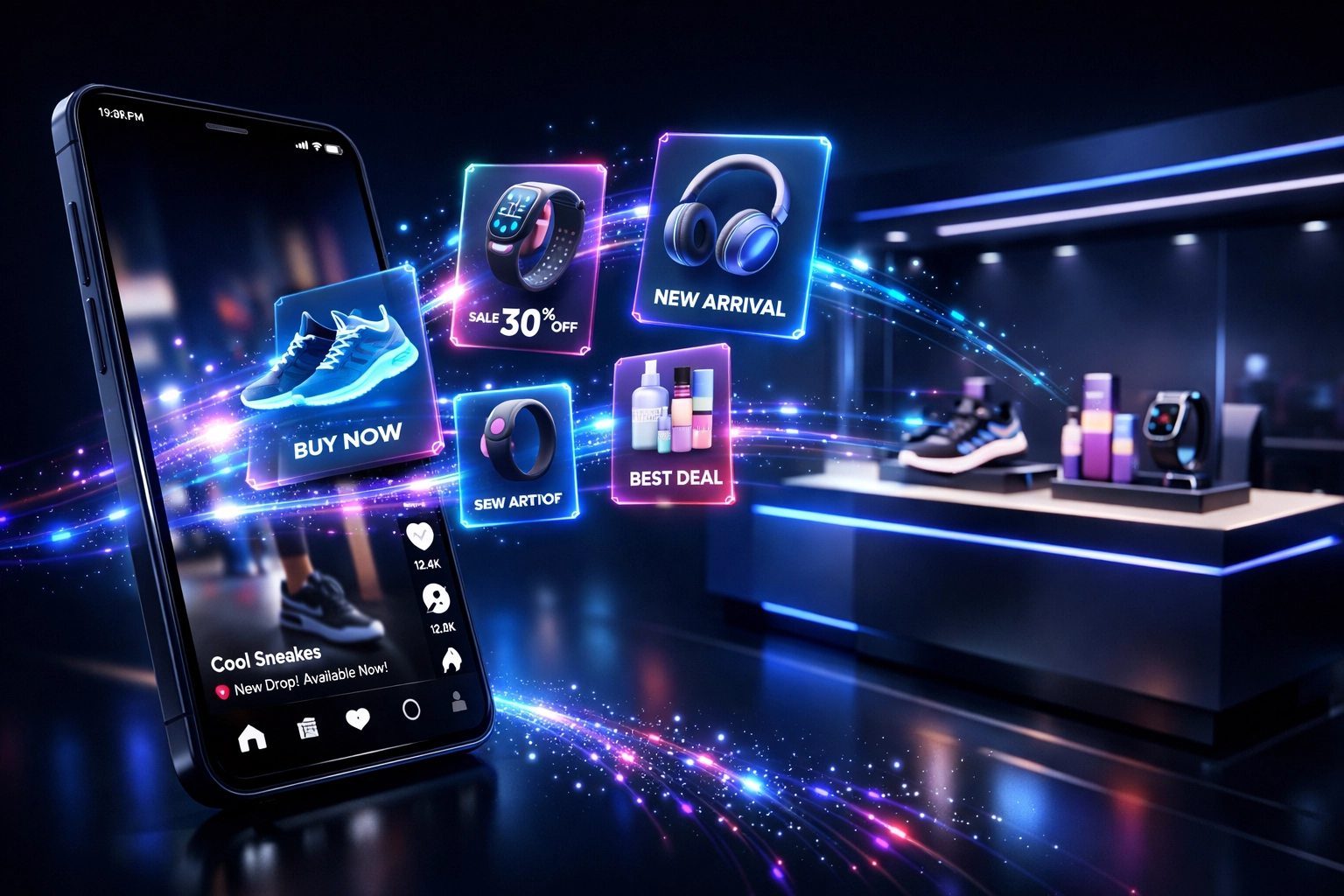 Social commerce integration connecting TikTok shopping to physical retail POS system