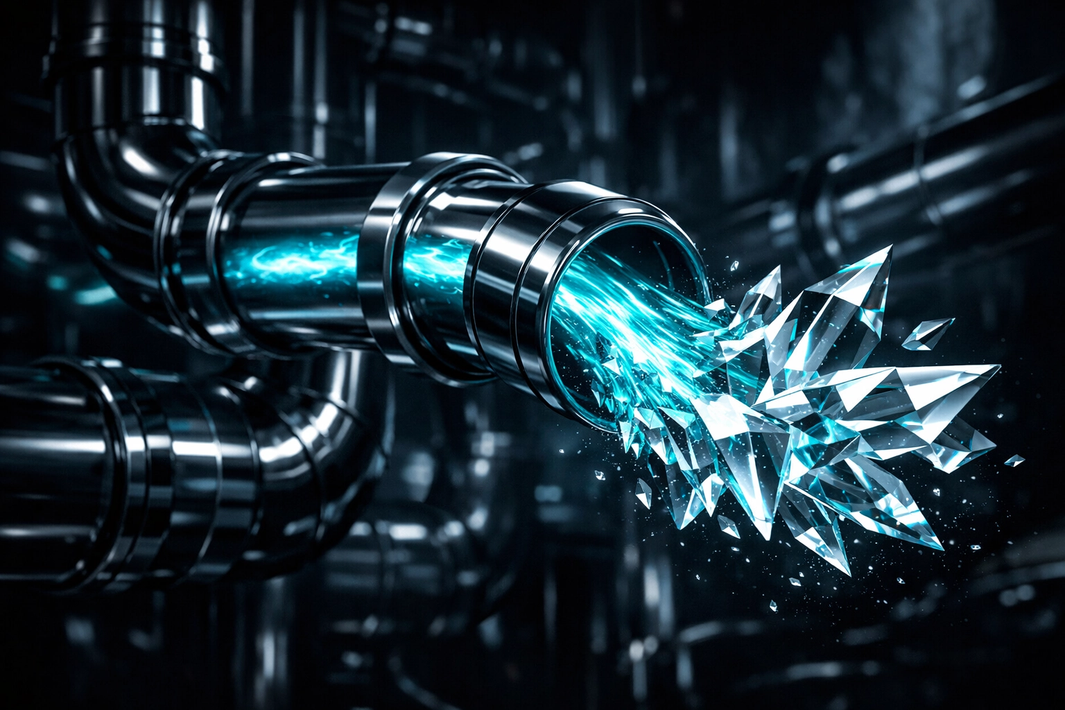 Abstract representation of website lead generation data flow converting into measurable business ROI.