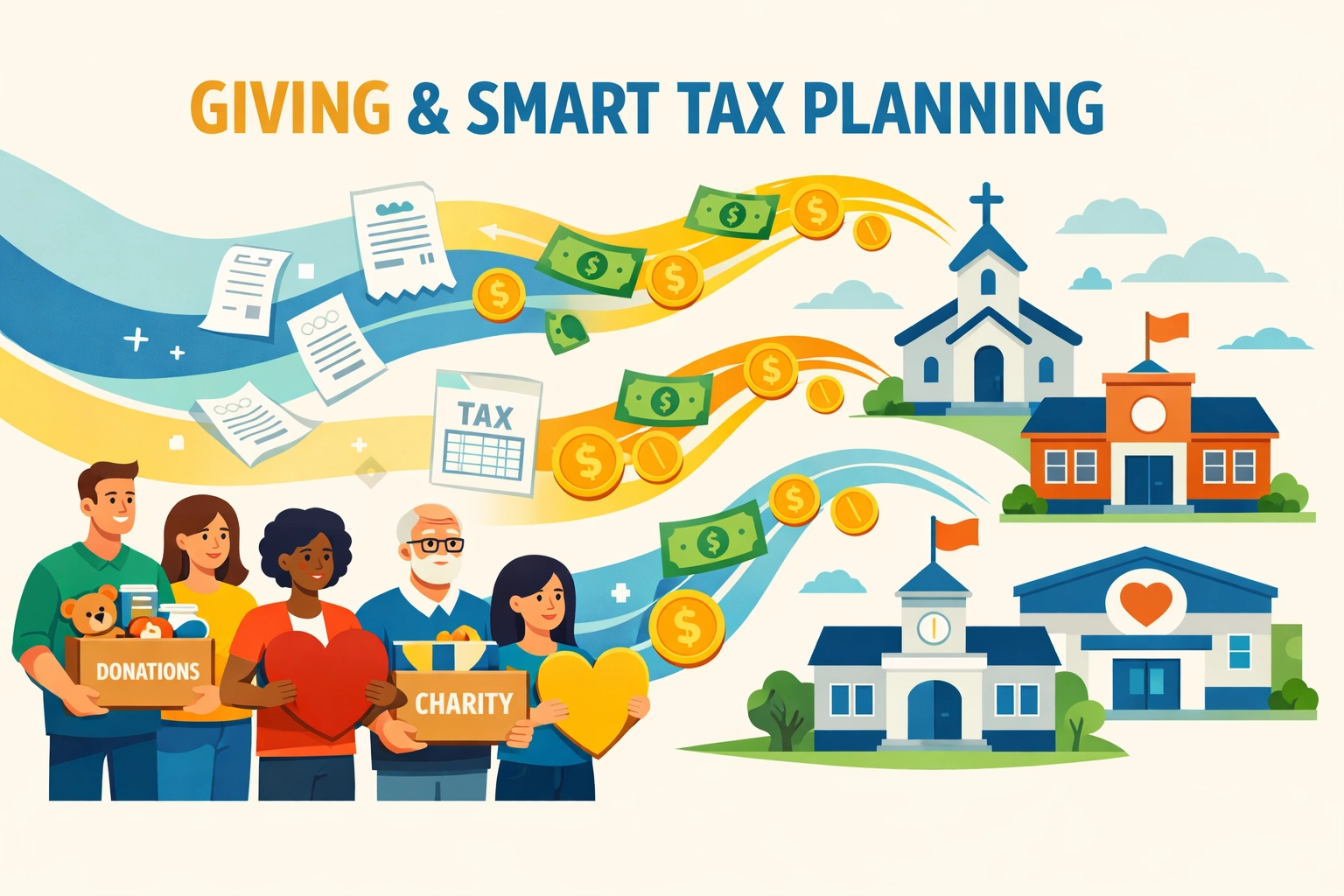 Families making charitable donations that qualify for tax deductions