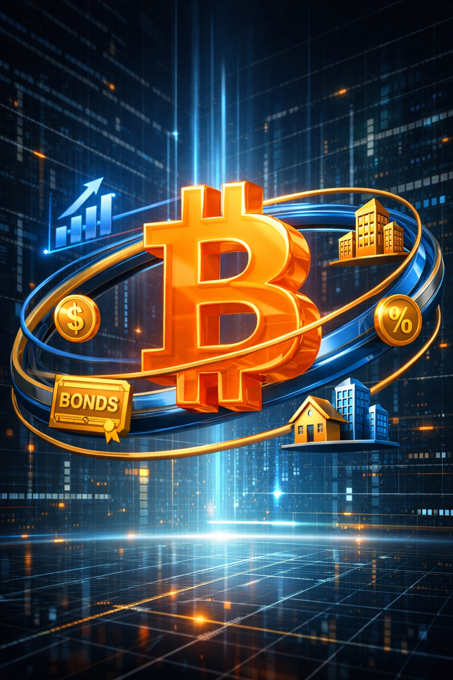 Bitcoin integration within institutional portfolio alongside traditional assets