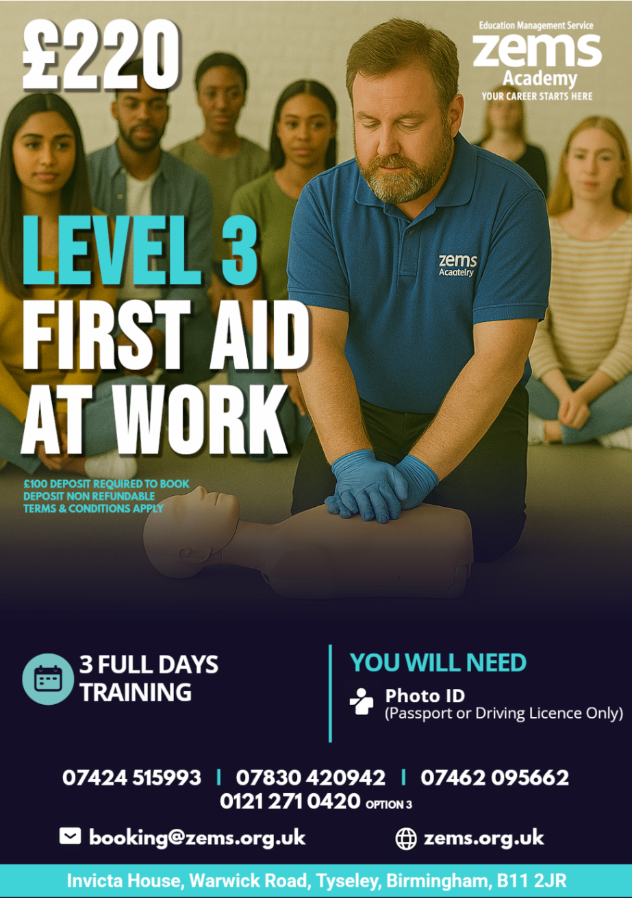 Zems Academy Level 3 Emergency First Aid course training