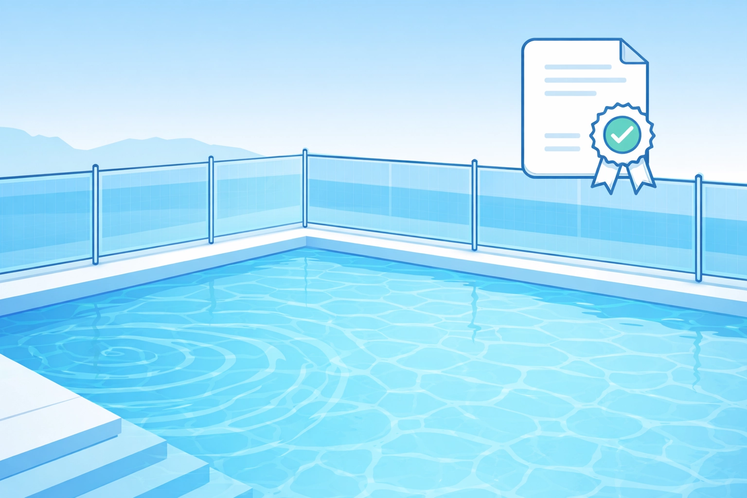 Coastal swimming pool with a safety fence illustrating NSW pool compliance and disclosure rules.