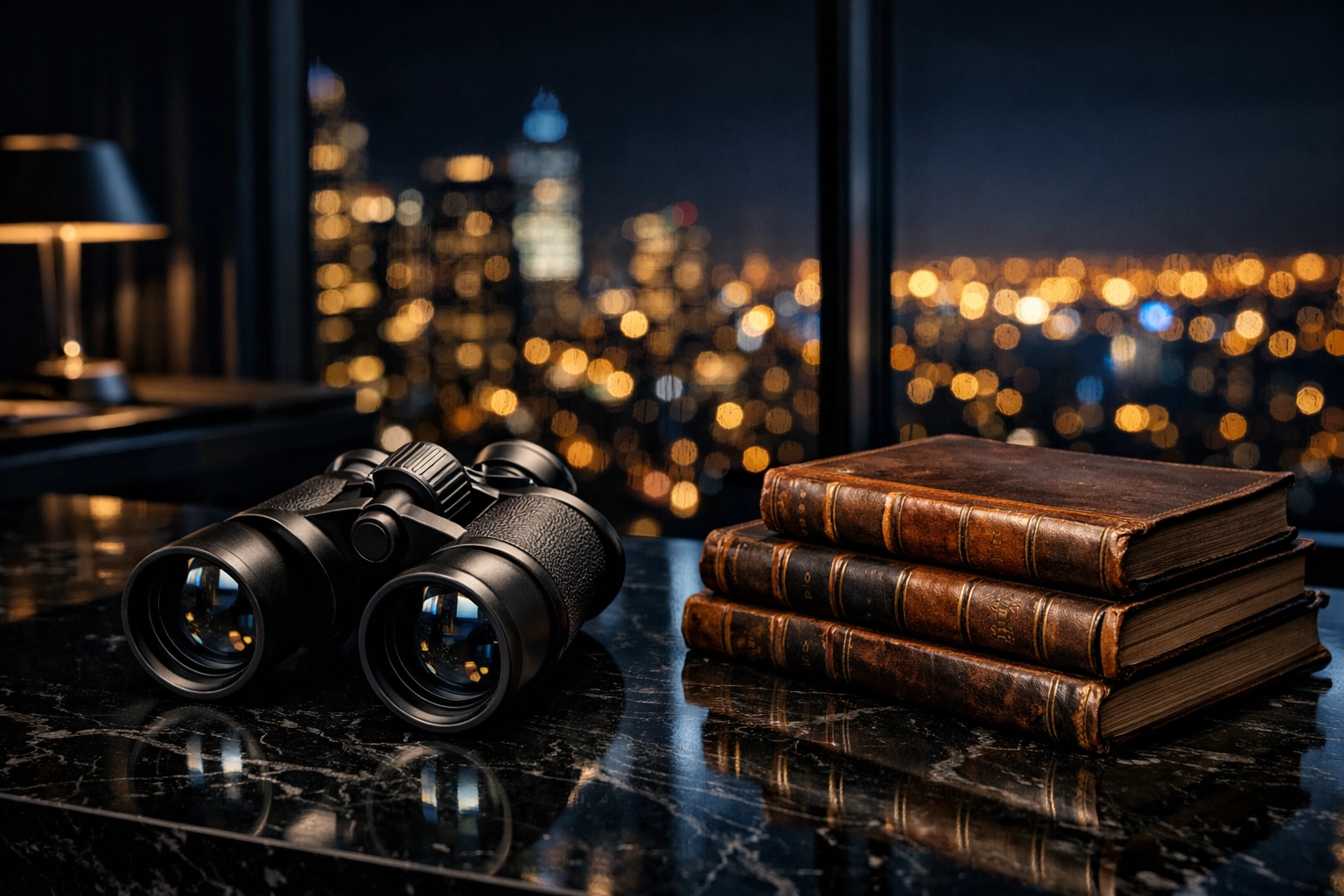 Binoculars on a desk symbolizing the professional vision needed to achieve institutional-grade private equity returns.
