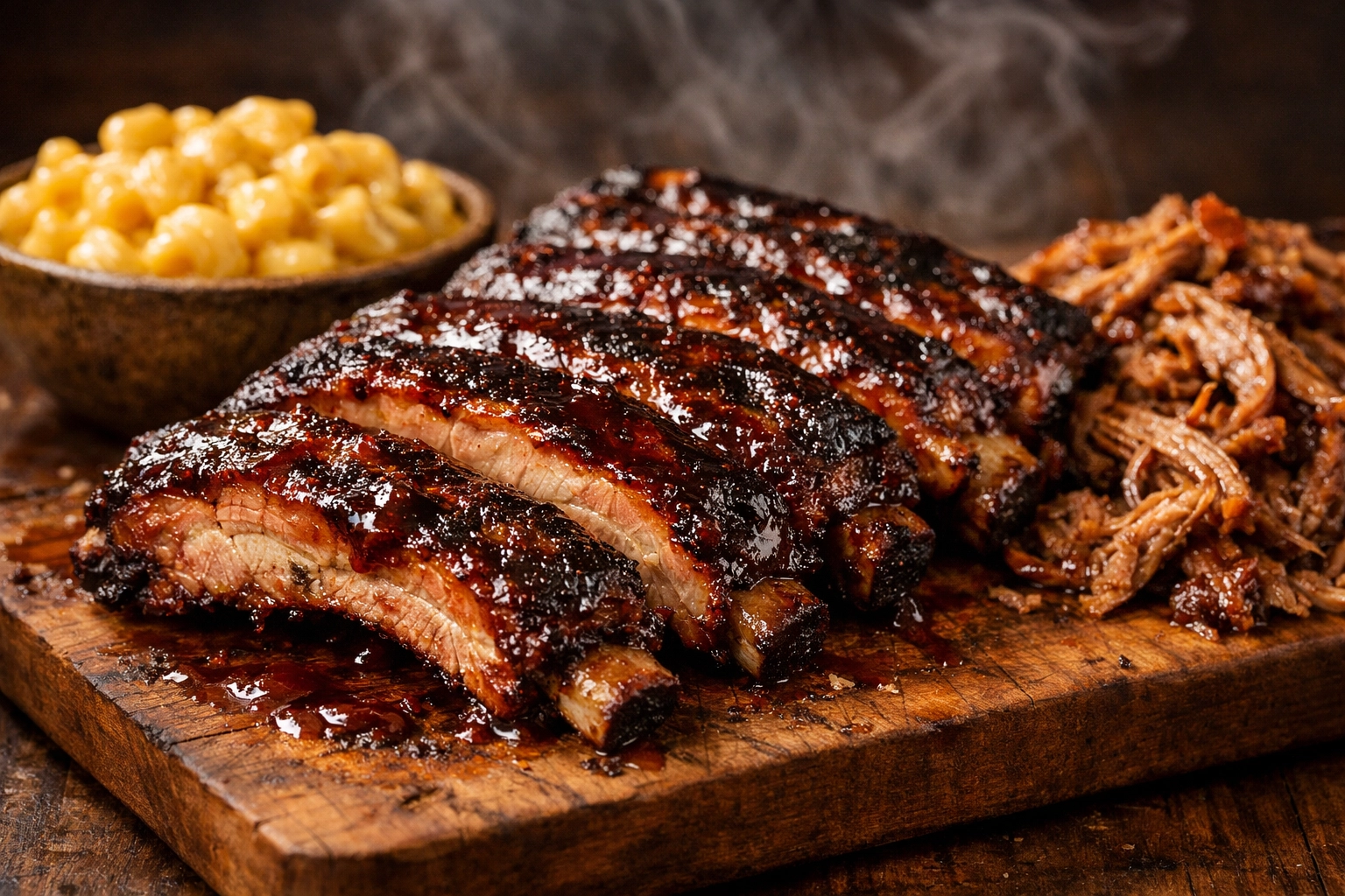 Smoked BBQ ribs and sides at veteran-owned Eric's Family Barbecue in Avondale