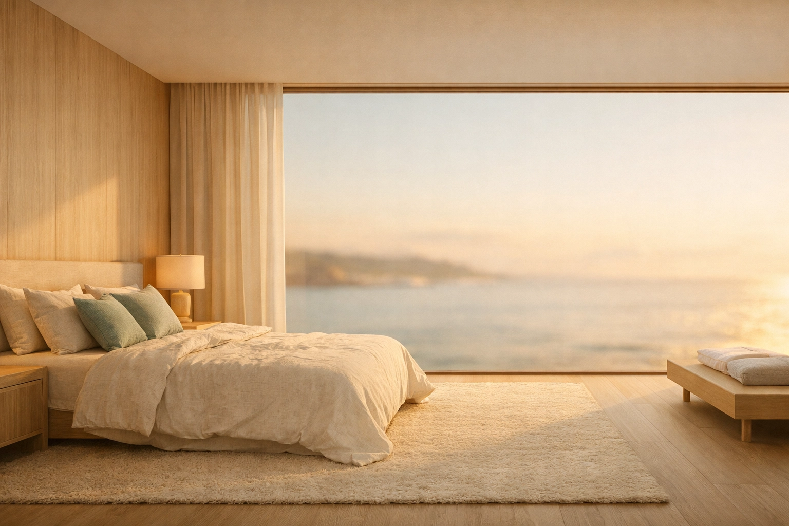 High-quality luxury suite image showcasing the view from the window to drive direct bookings.