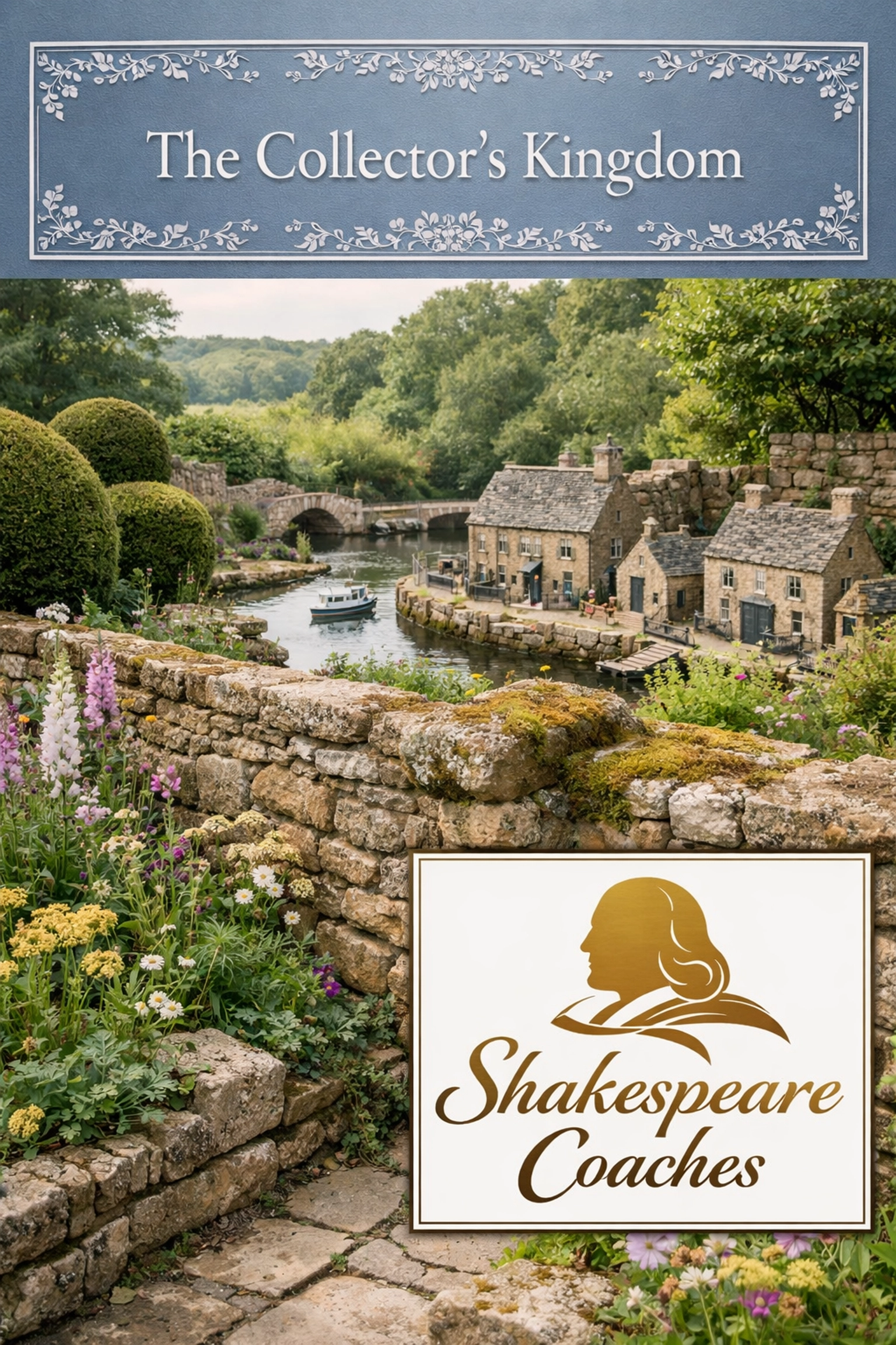 The Arts and Crafts gardens at Snowshill Manor featuring the eccentric Wolf's Cove model village.