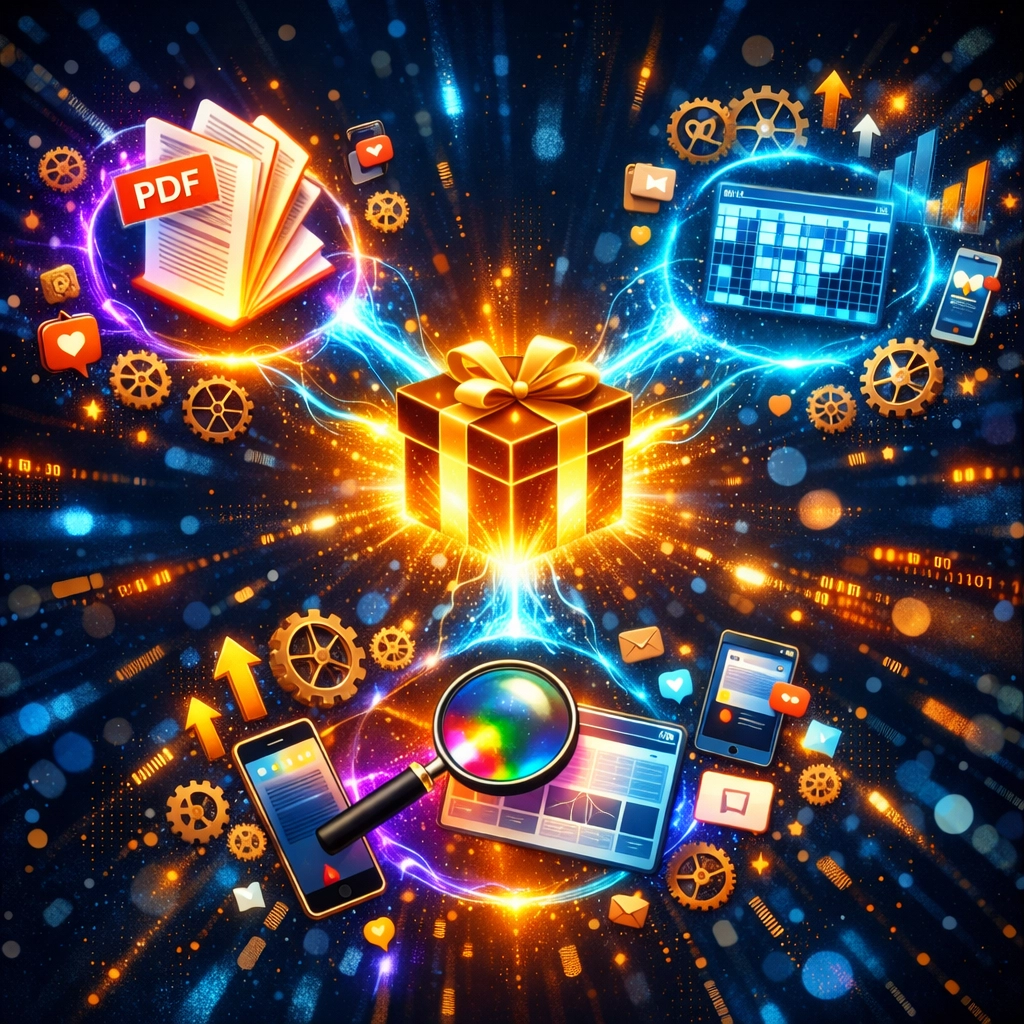 Three types of lead magnets for small businesses: PDF guides, templates, and free audits