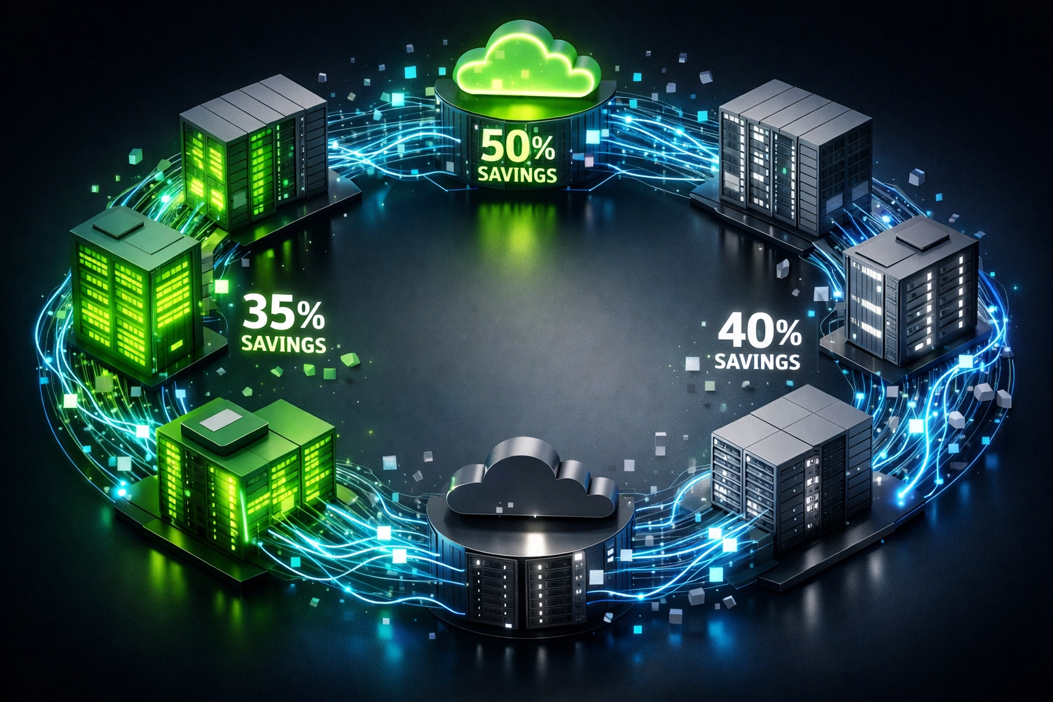 ServiceNow ITOM infrastructure network showing optimized licenses and decommissioned systems