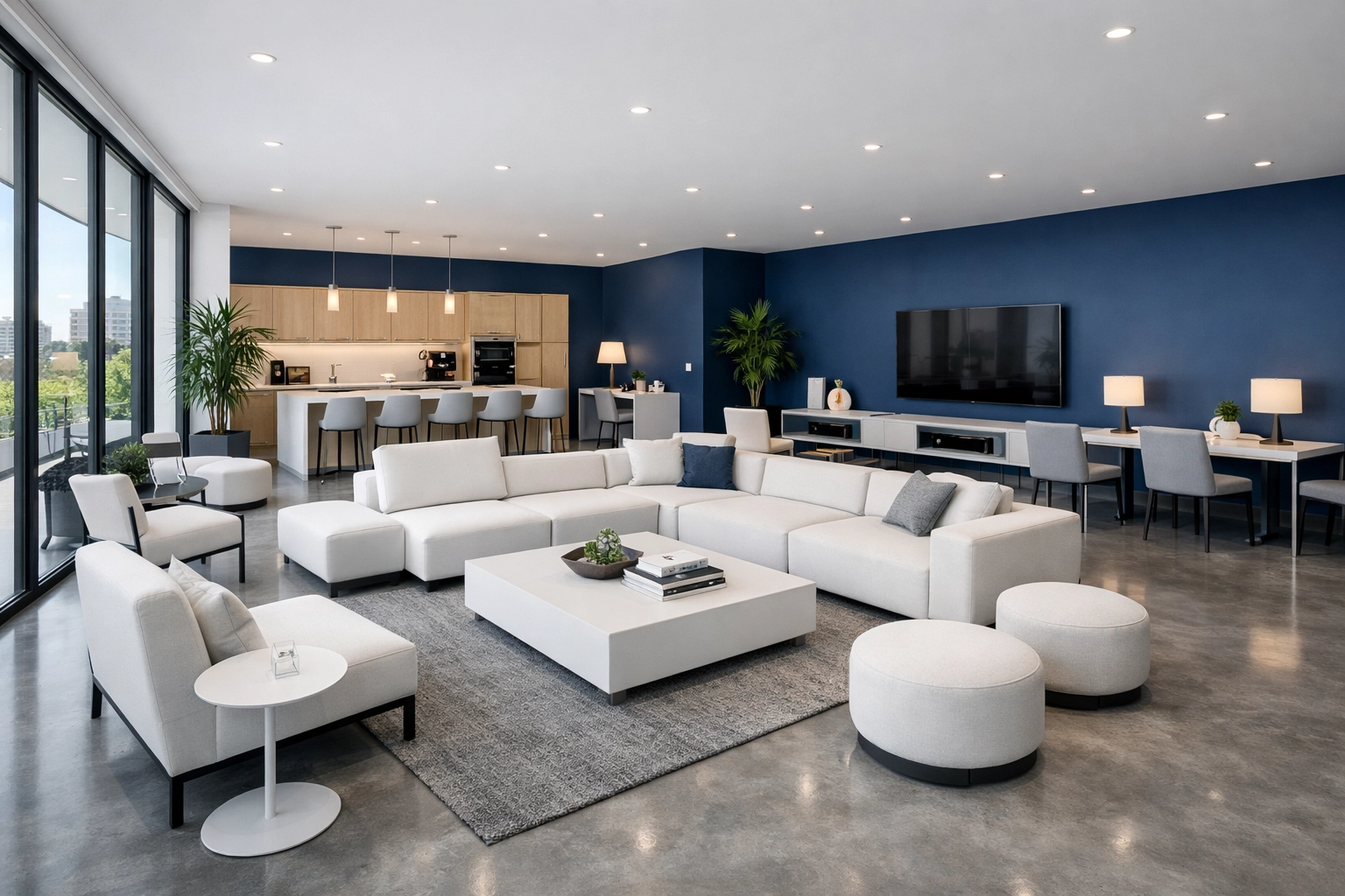 Modern co-living investment property interior showing high-yield communal living space design.