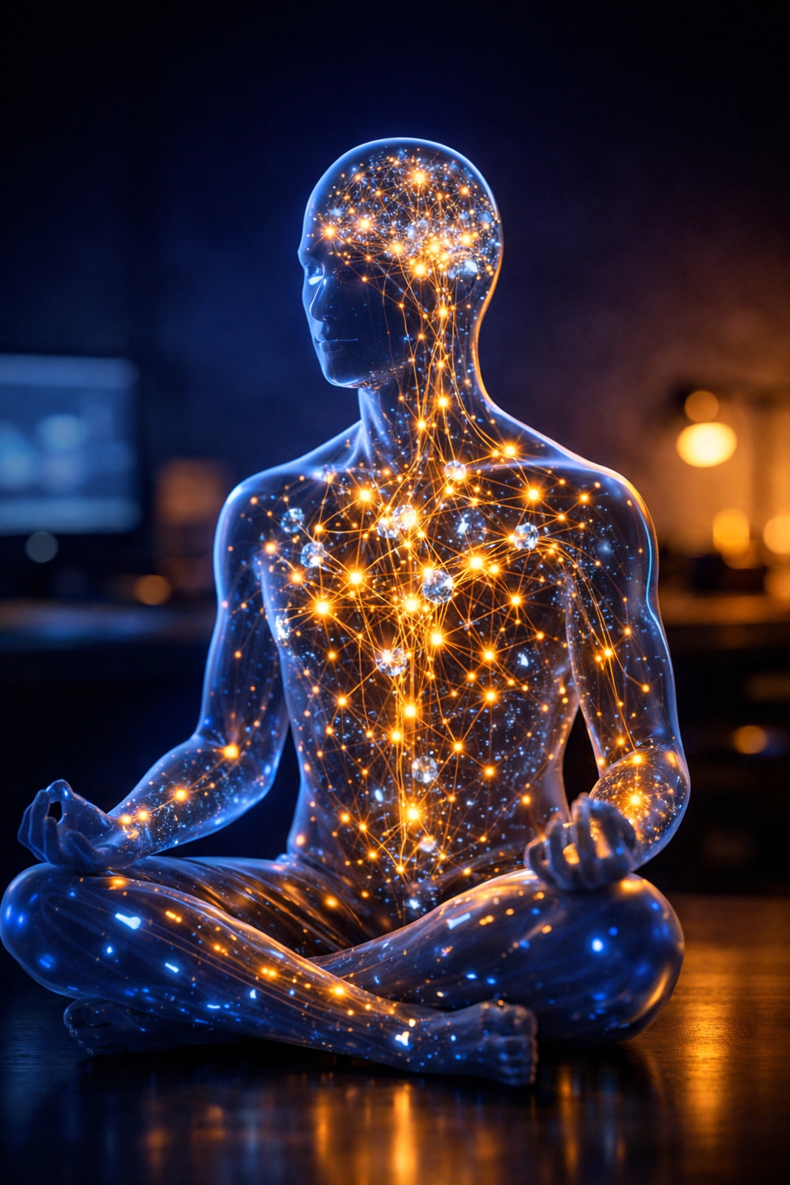 A glowing digital second brain visualization representing AI-powered knowledge management for students and professionals.