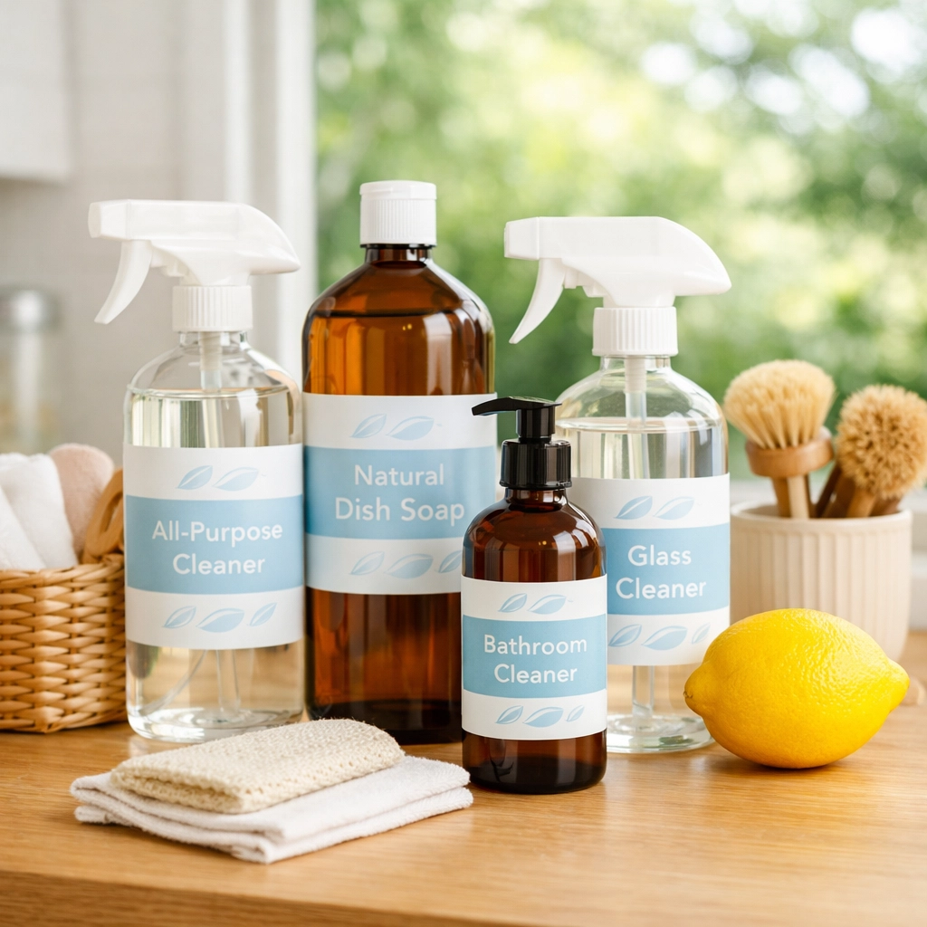 Non-toxic supplies used for Luxury House Cleaning in Newton MA to ensure family safety.