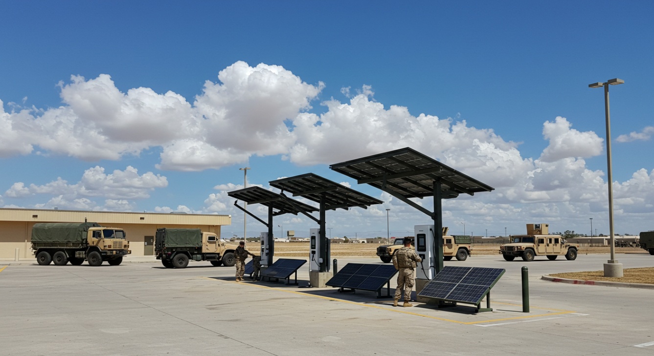 Solar-Powered EV Charging for Military