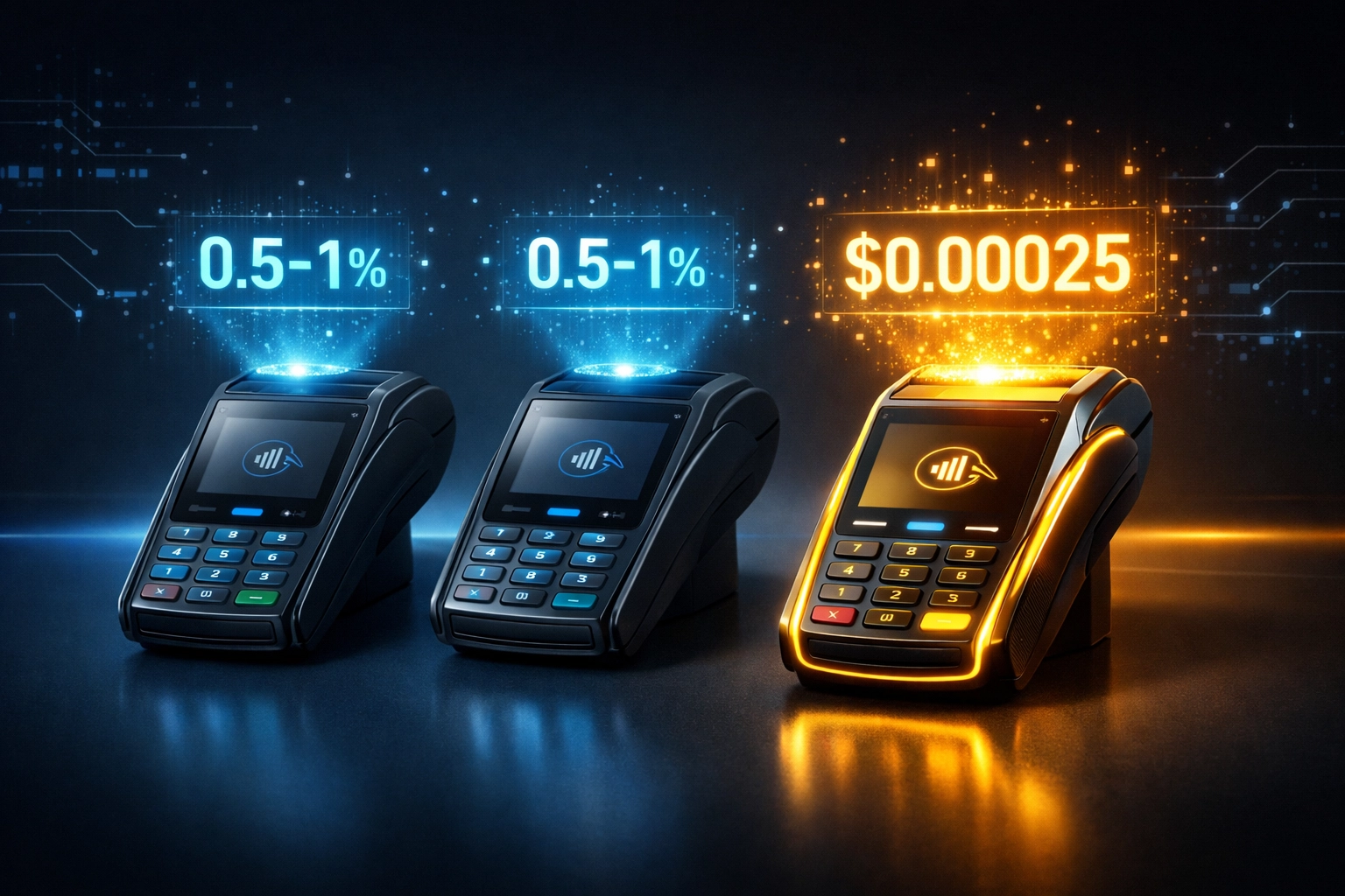 Crypto POS fee comparison showing NOWPayments, CoinPayments, and Larecoin transaction costs