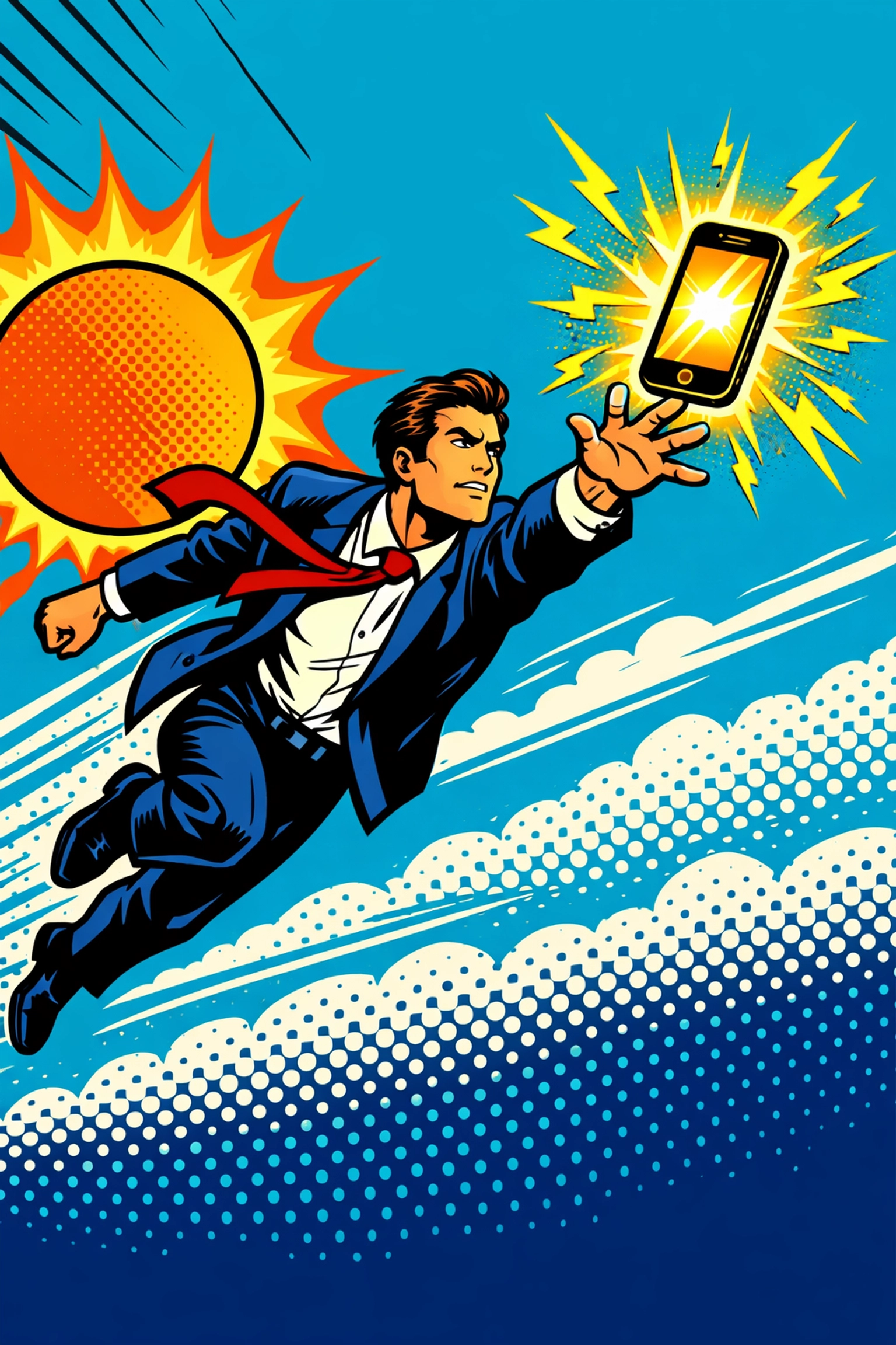 Business professional leaping to catch a smartphone, illustrating fast lead follow-up workflow automation.