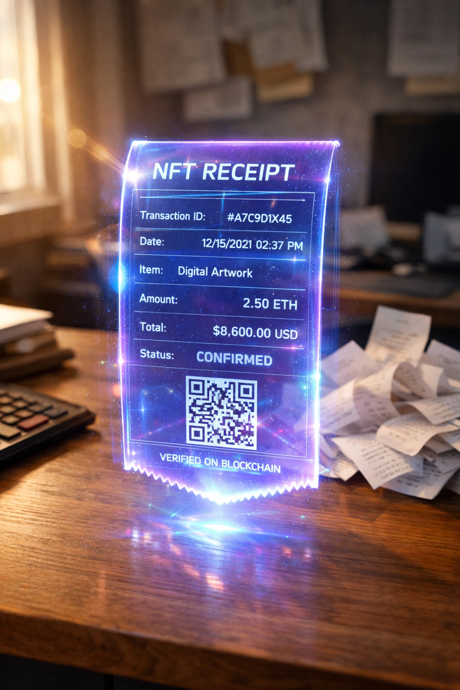 NFT receipt for accounting compared to traditional paper receipts for small business transactions