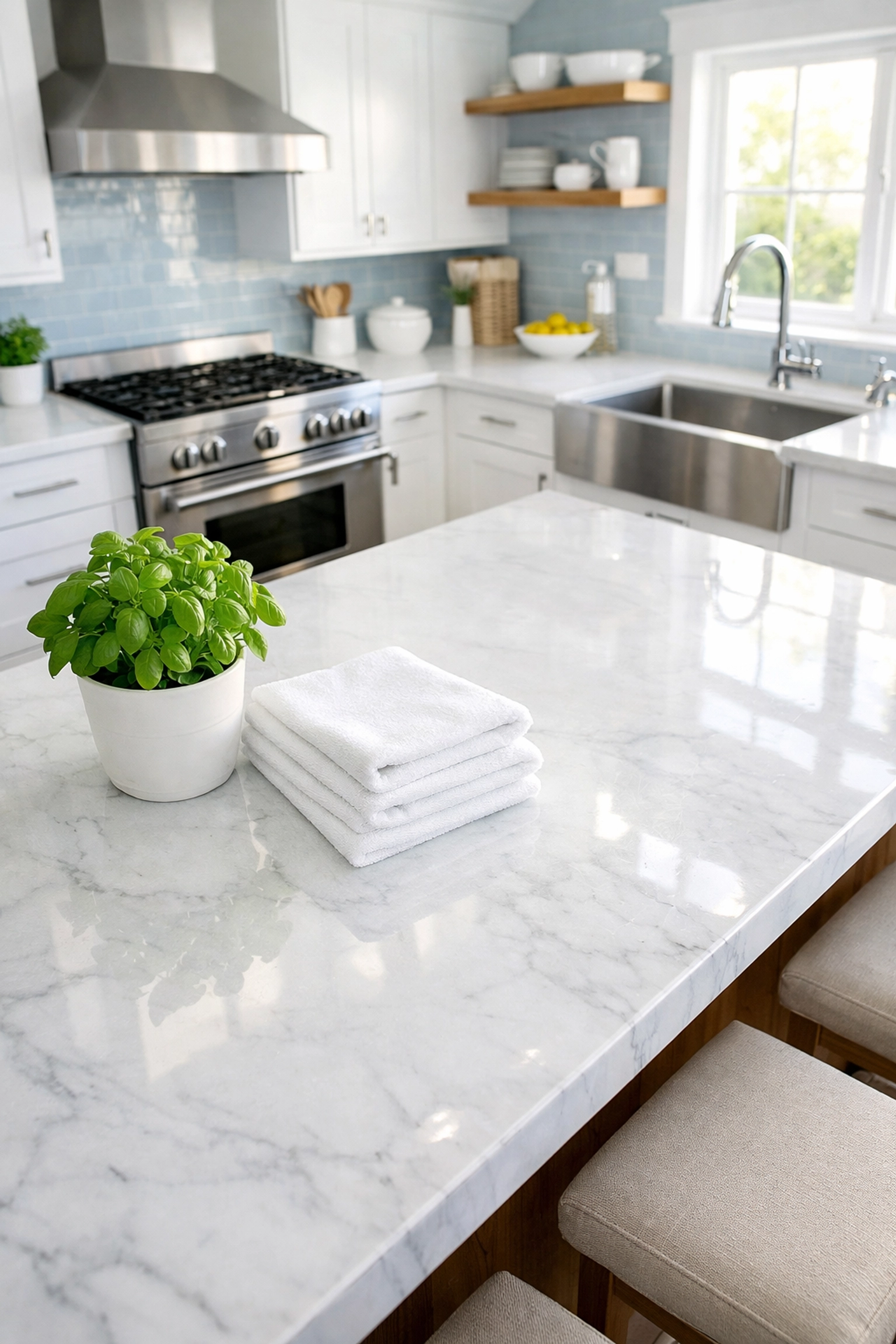 Pristine kitchen with eco-friendly deep cleaning Leominster MA services using non-toxic solutions.