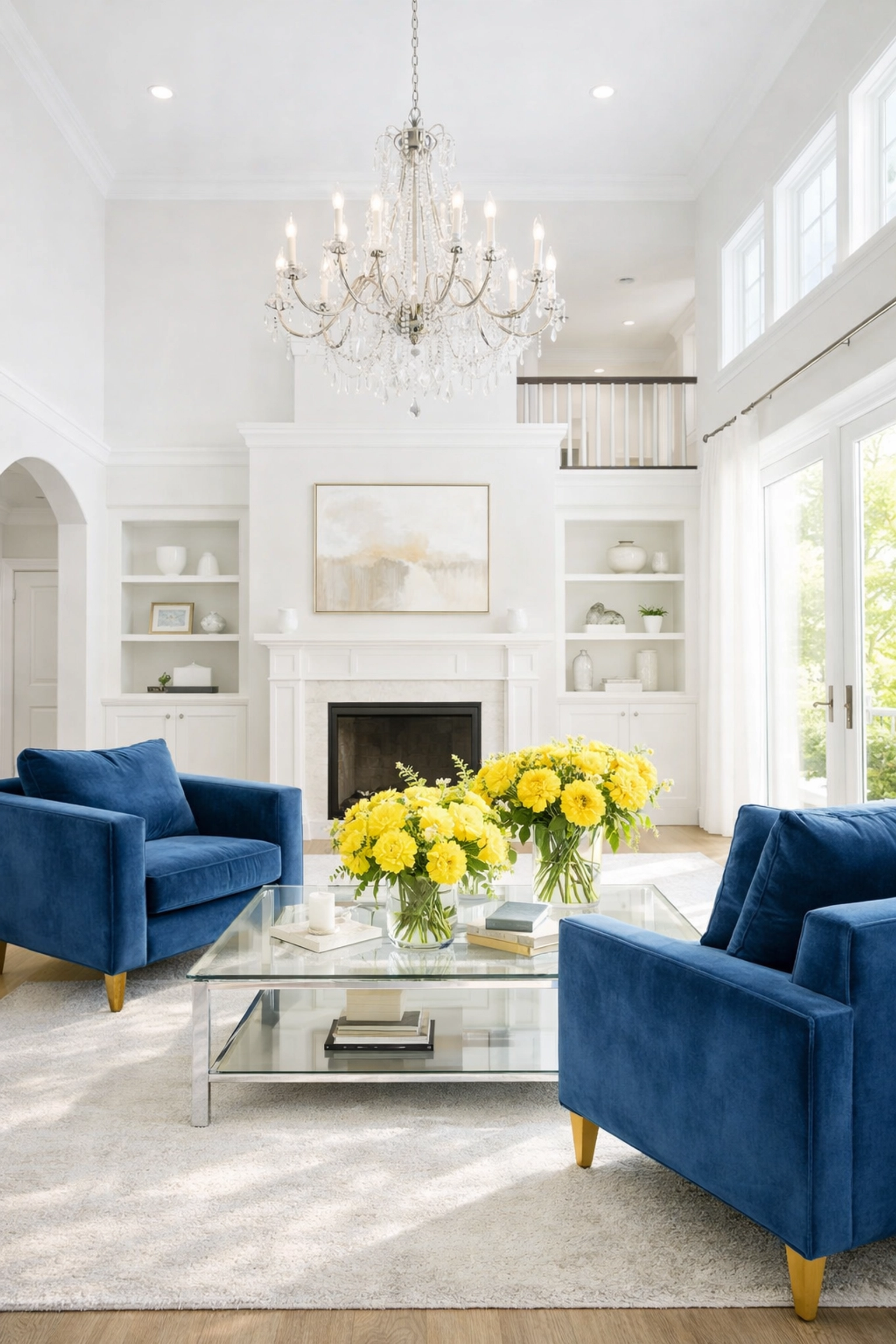 Sparkling clean and dust-free interior of a Lunenburg home with high ceilings after professional cleaning.