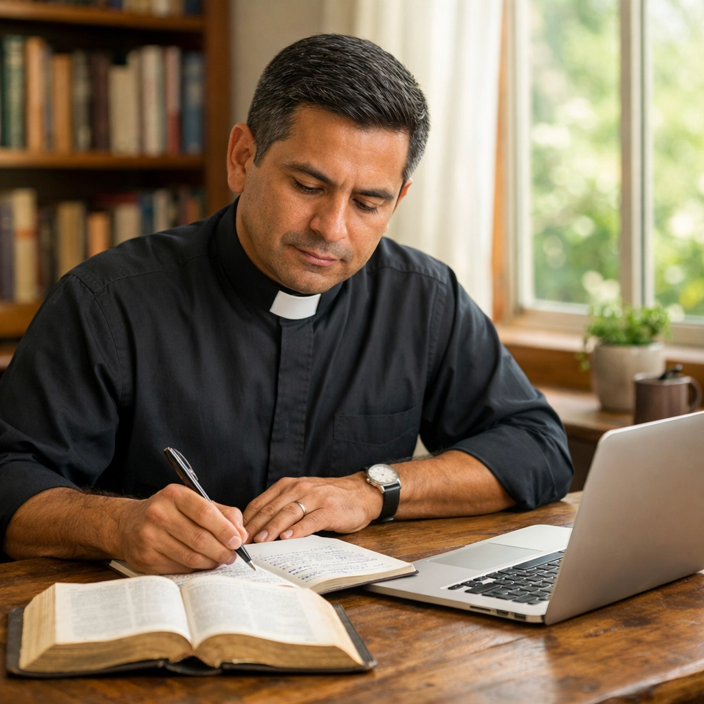 Pastor studying in-context to earn an affordable theology degree without the burden of traditional debt.