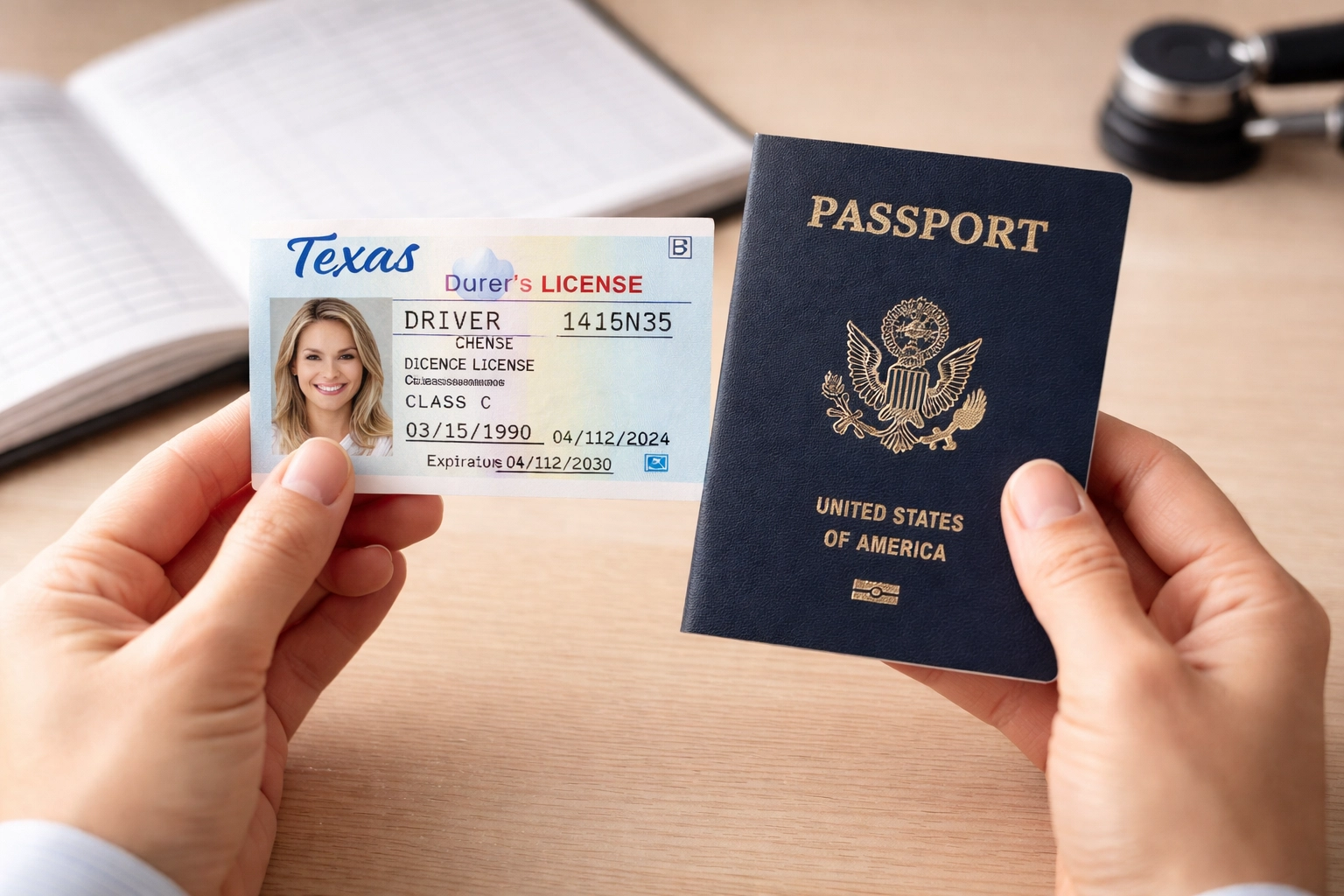 Valid government ID including driver's license and passport required for Texas notary services