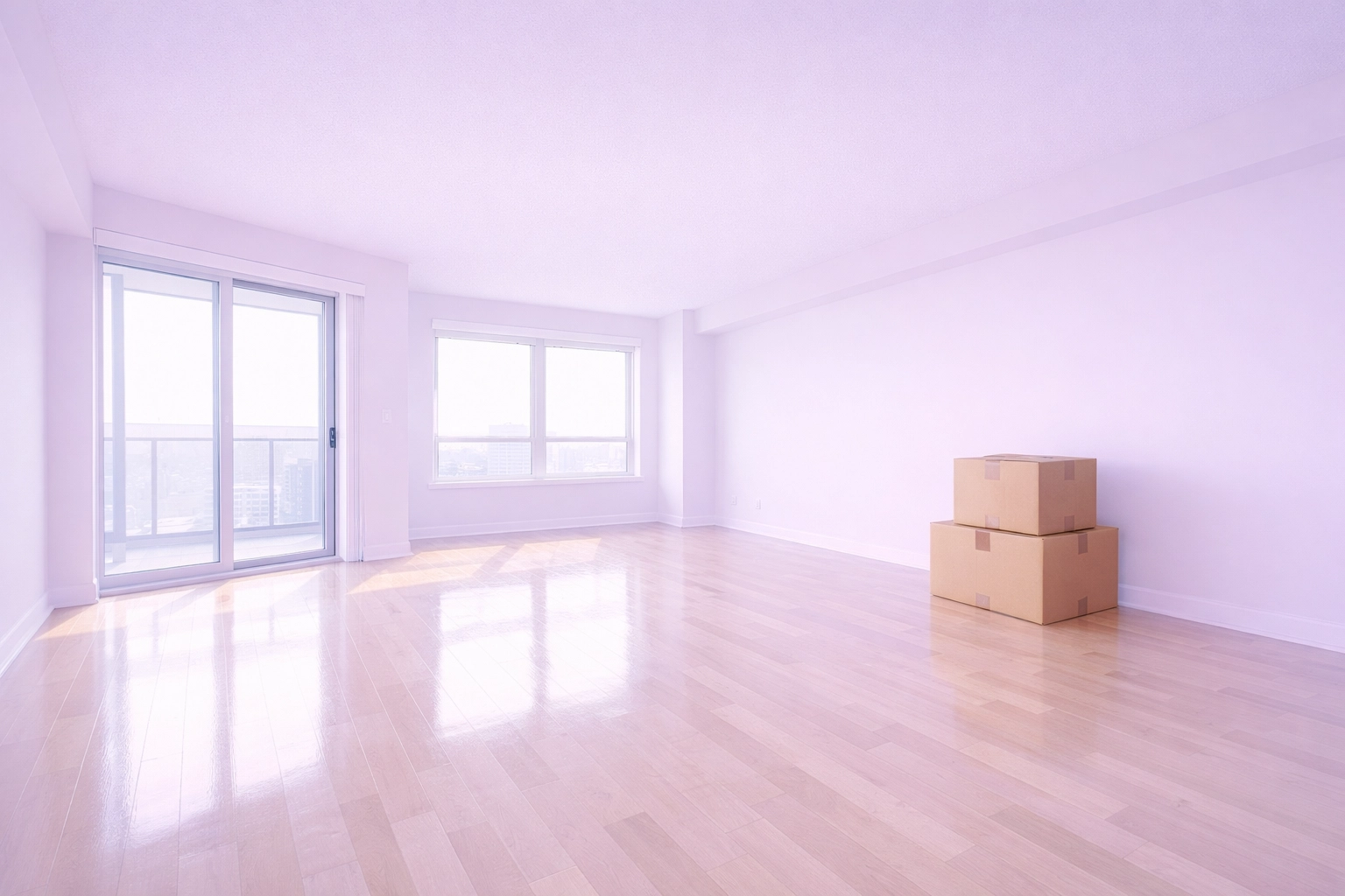 A clean and empty Waterloo IA apartment living room ready for a final move out inspection.