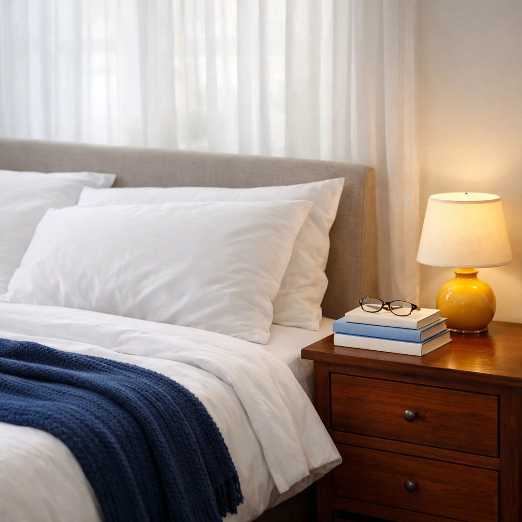 Clean, relaxing West Cambridge bedroom with fresh white linens and dust-free surfaces for a stress-free weekend.