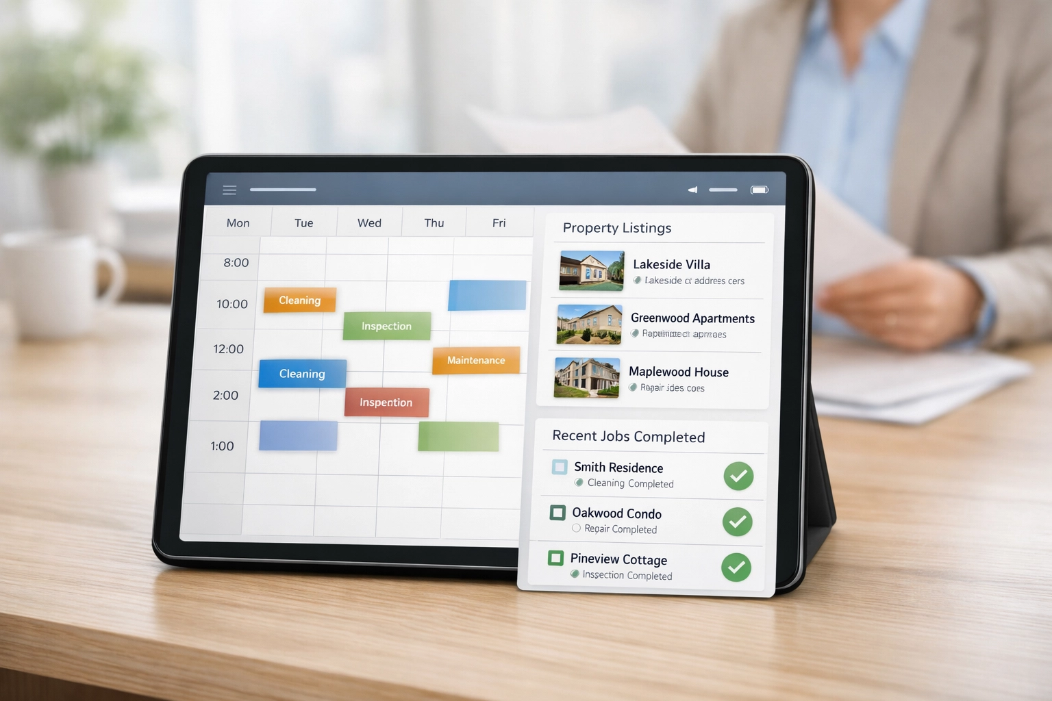 MaidHop scheduling dashboard for managing commercial cleaning contracts