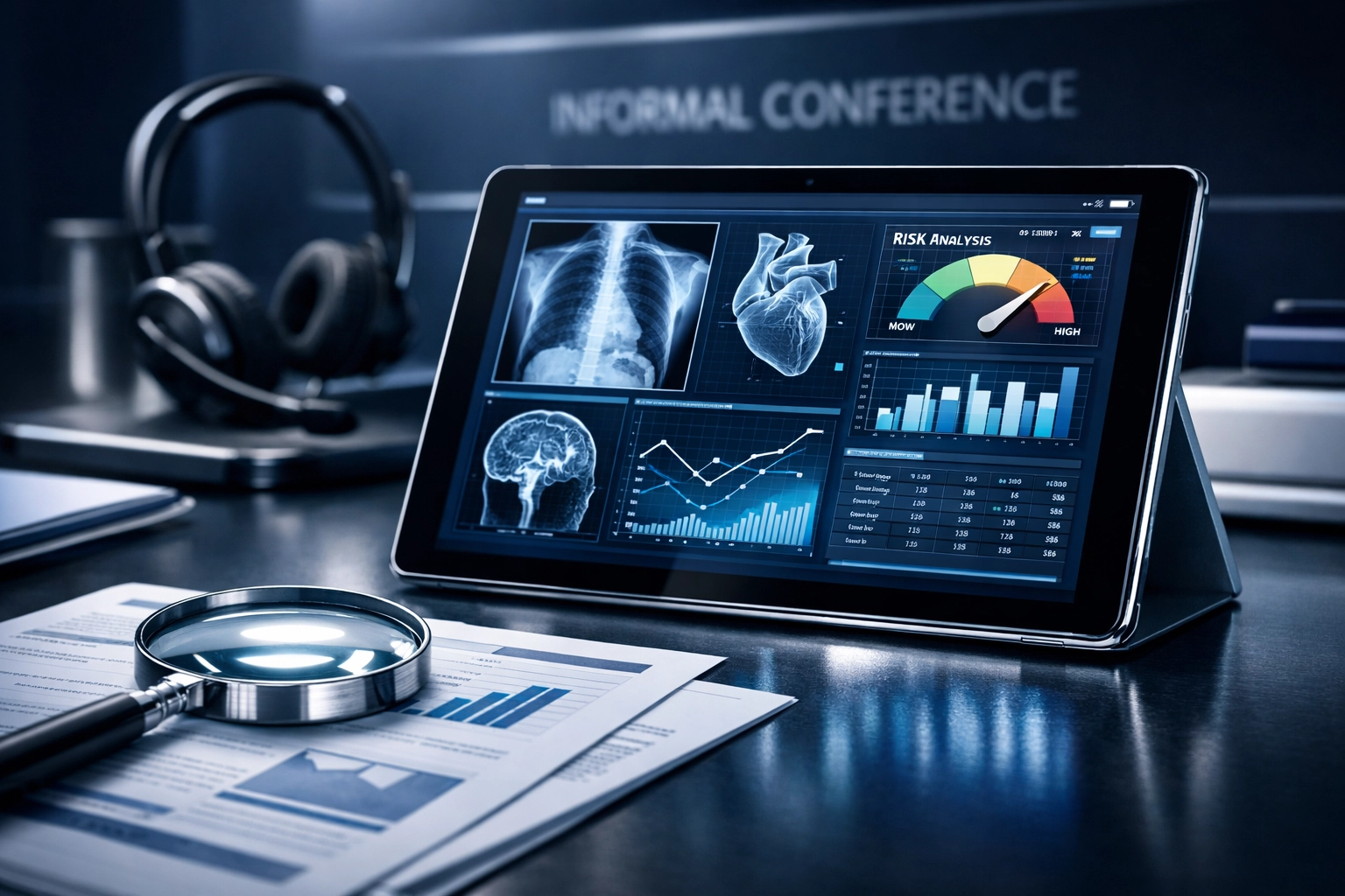 Senior reviewer desk setup for a VA disability claim higher-level review audit.