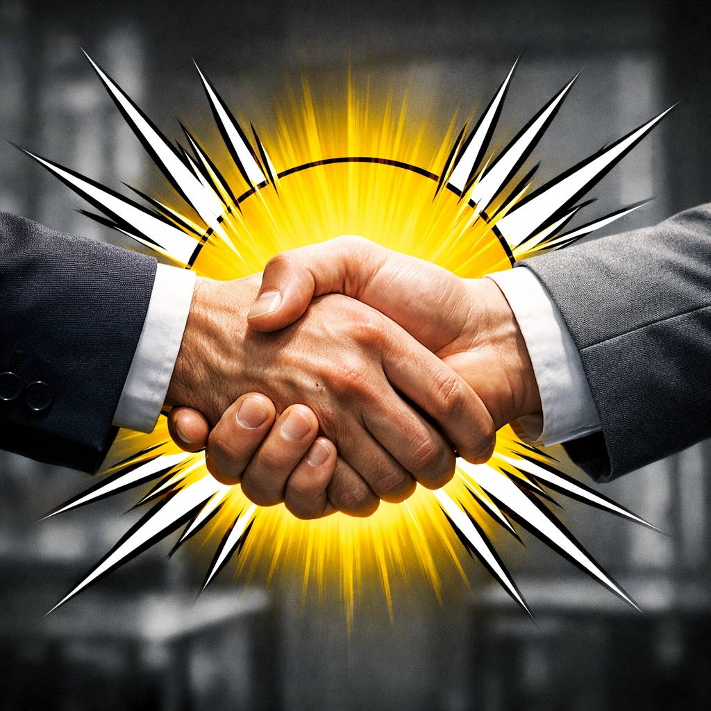 A firm handshake between professionals signifying a successful partnership with an Amazon agency.