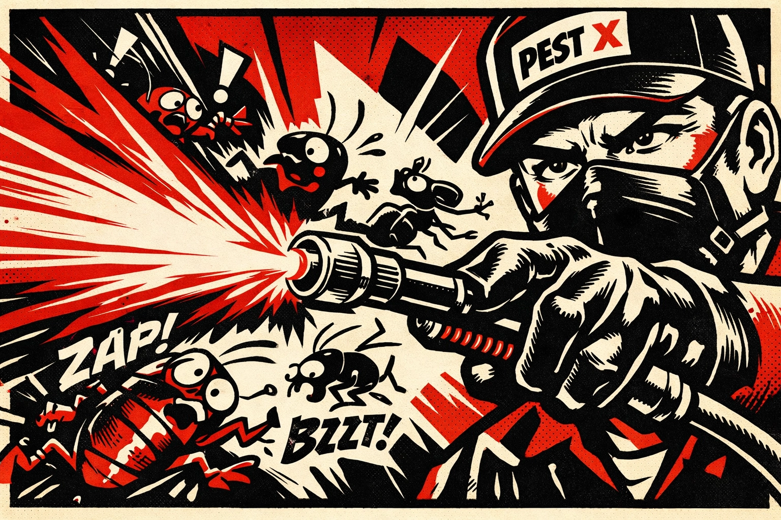 Professional exterminator in Jasper AL blasting away roaches and ants with expert treatment.